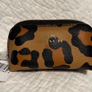Coach Small Ocelot Print Cosmetic Case/Coin Case